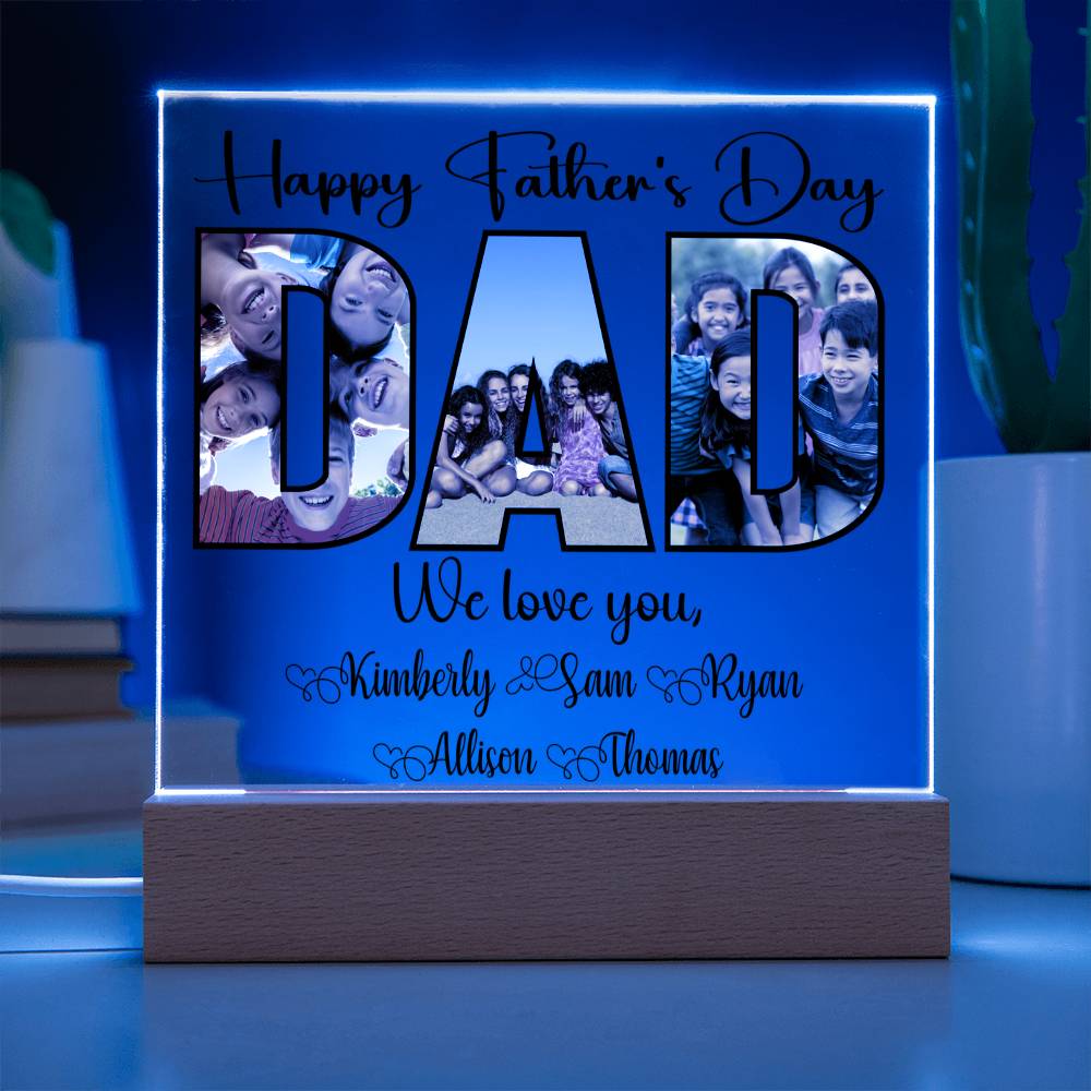 Personalized Father’s Day LED Acrylic Plaque – Photo & Name Custom Gift for Dad - Kim’s Signature Beauty & Accessories