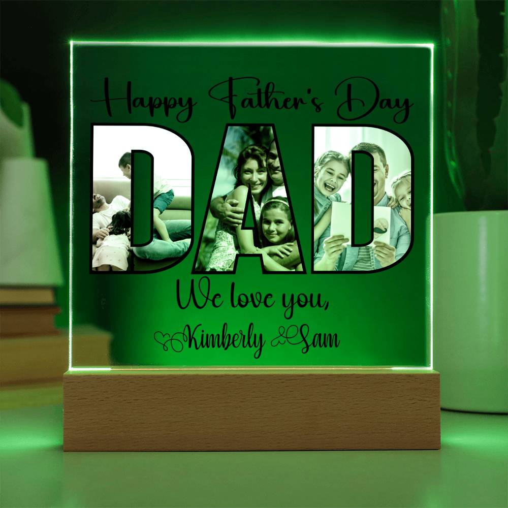 Personalized Father’s Day LED Acrylic Plaque – Photo & Name Custom Gift for Dad - Kim’s Signature Beauty & Accessories