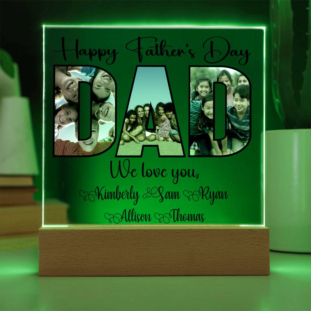 Personalized Father’s Day LED Acrylic Plaque – Photo & Name Custom Gift for Dad - Kim’s Signature Beauty & Accessories