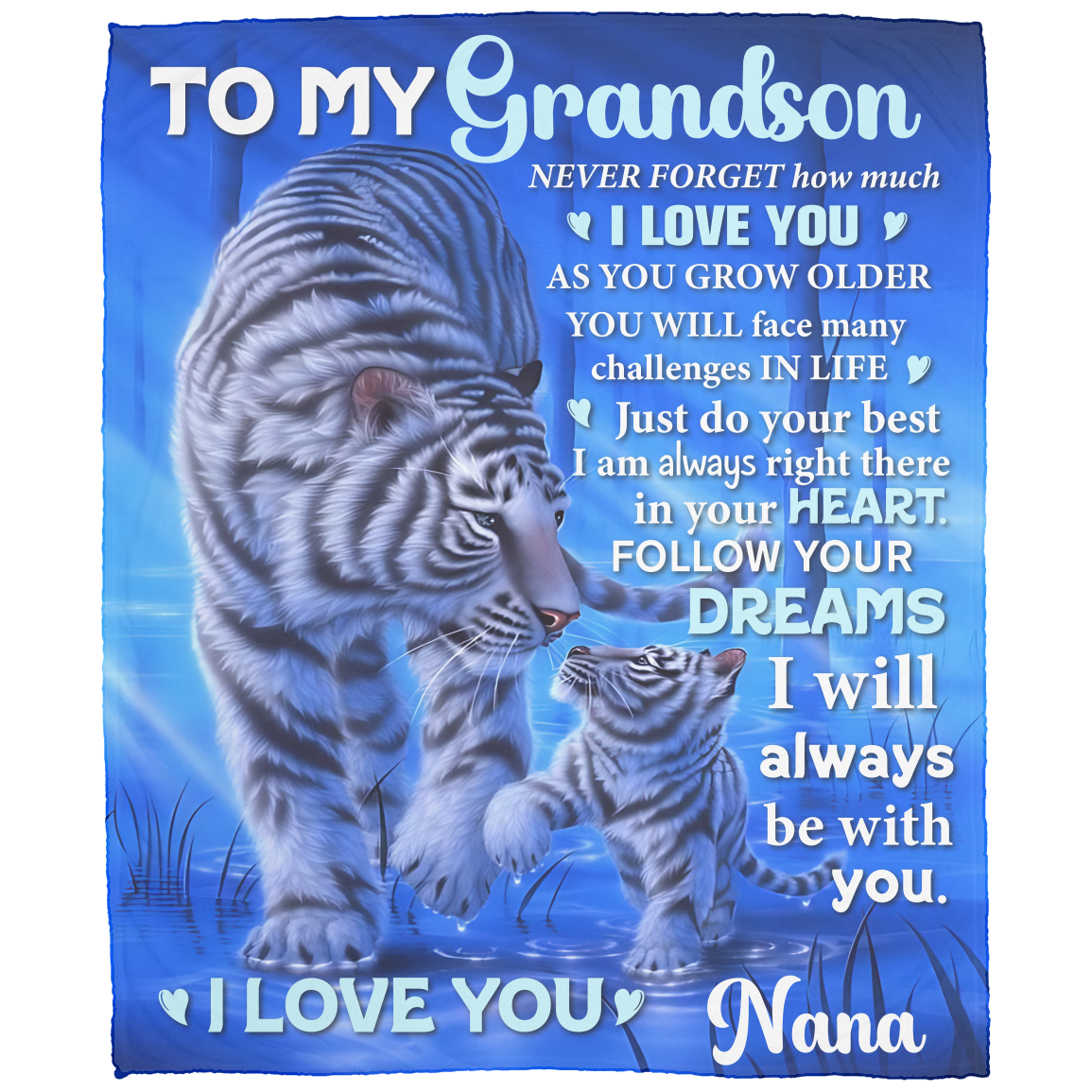 Personalized Grandson Plush Fleece Blanket - Kim’s Signature Beauty & Accessories
