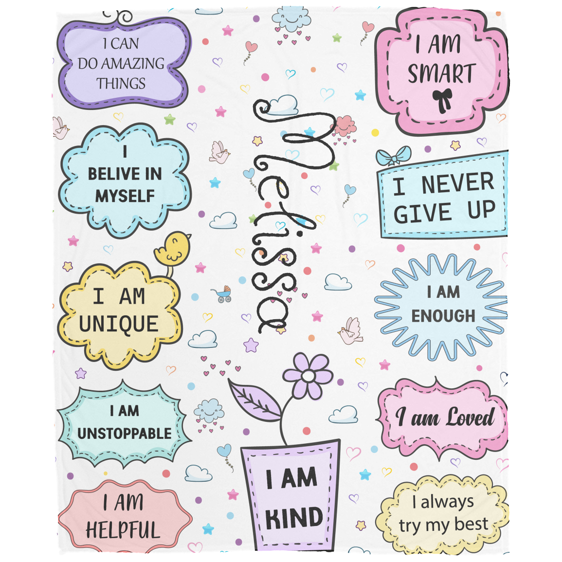 Personalized I Am kind Blanket - Kim’s Signature Beauty & Accessories