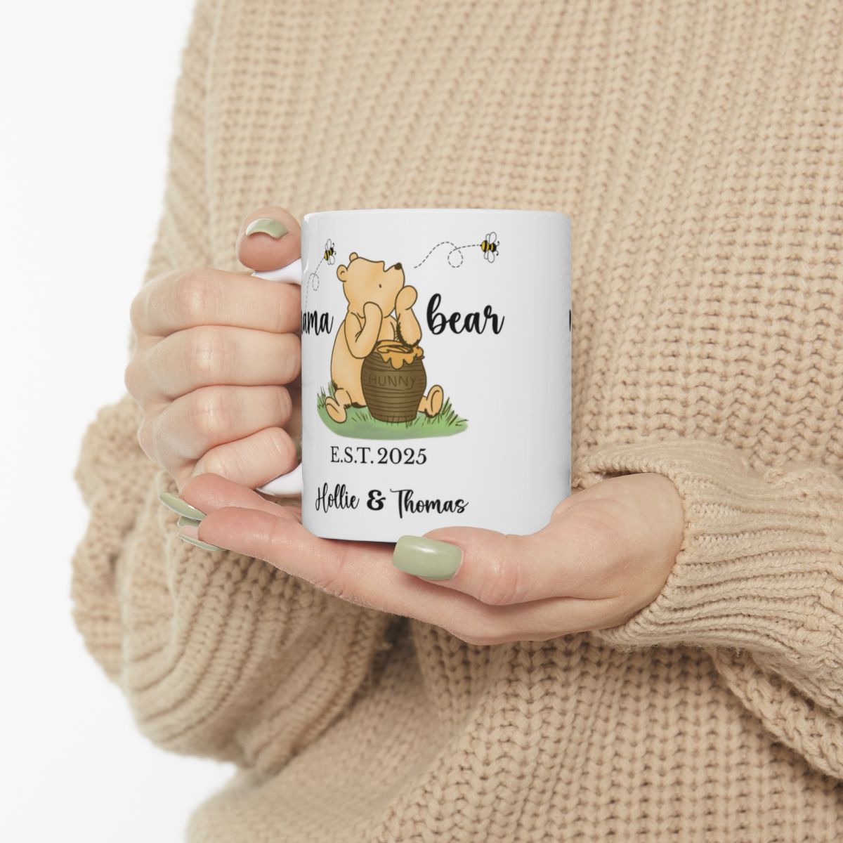Personalized Mama Bear Ceramic Mug, (11oz, 15oz) - Kim’s Signature Beauty & Accessories