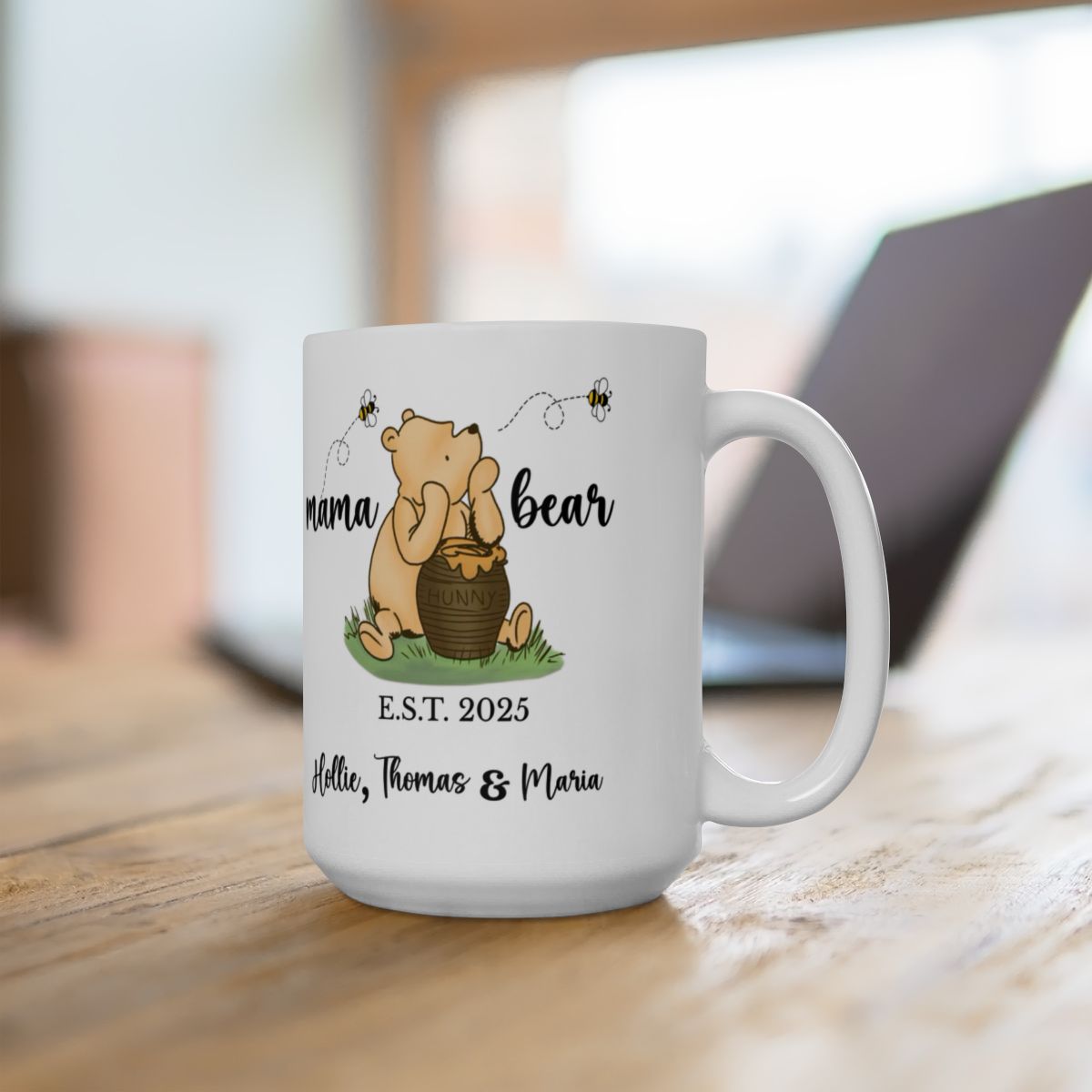 Personalized Mama Bear Ceramic Mug, (11oz, 15oz) - Kim’s Signature Beauty & Accessories