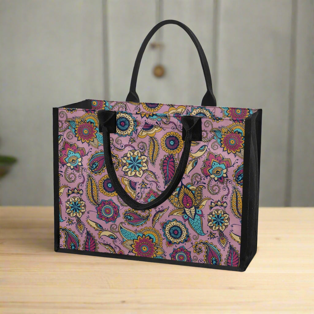 Pink Paisley Shopping Tote Bag - Kim’s Signature Beauty & Accessories