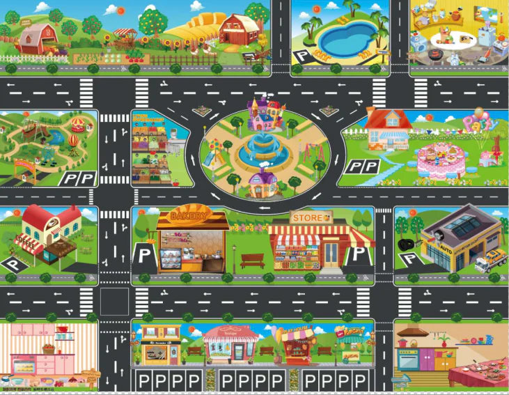 Play Mat with Vehicles & Traffic Signs - Kim’s Signature Beauty & Accessories