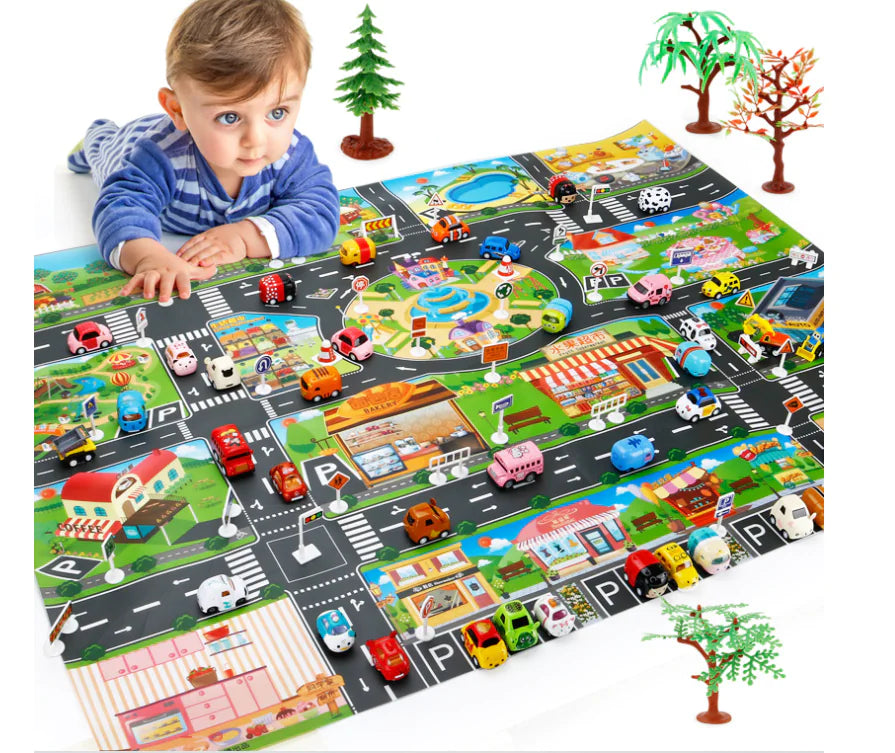 Play Mat with Vehicles & Traffic Signs - Kim’s Signature Beauty & Accessories