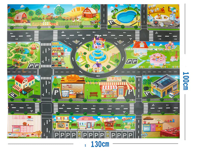 Play Mat with Vehicles & Traffic Signs - Kim’s Signature Beauty & Accessories