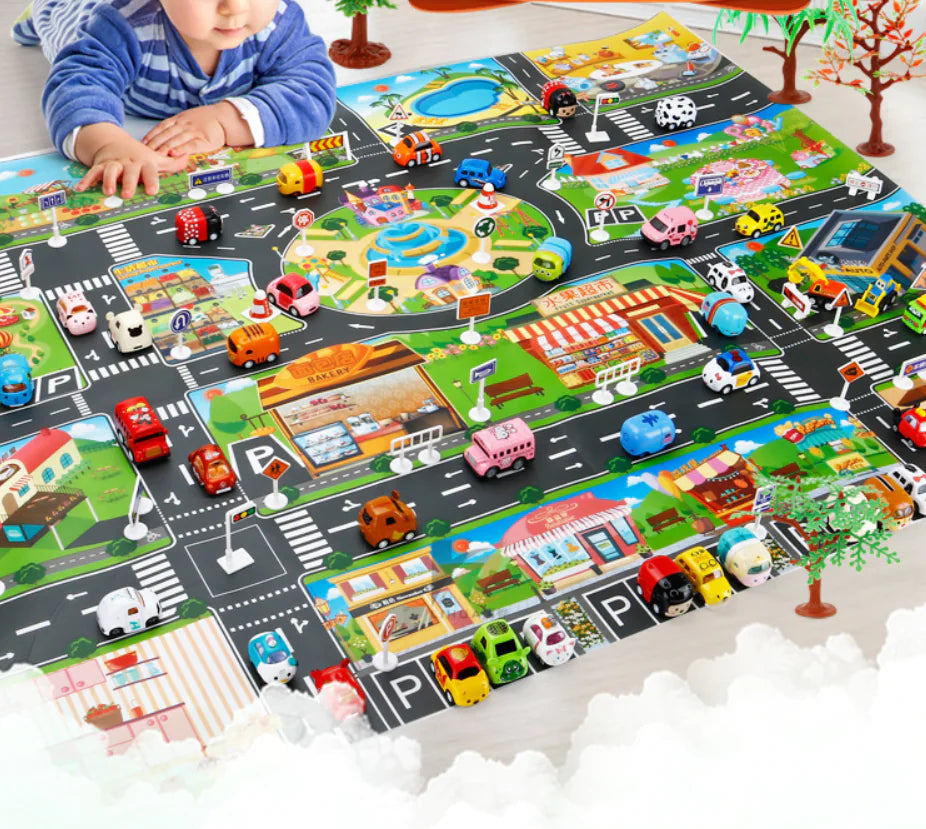 Play Mat with Vehicles & Traffic Signs - Kim’s Signature Beauty & Accessories