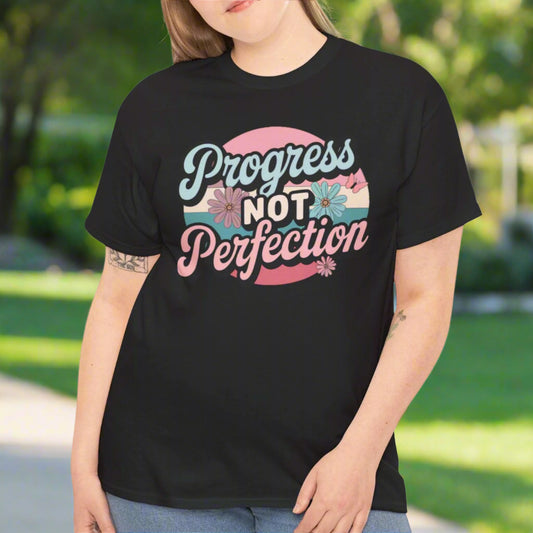 Progress Not Perfection Tee - Motivational for Personal Growth - Kim’s Signature Beauty & Accessories