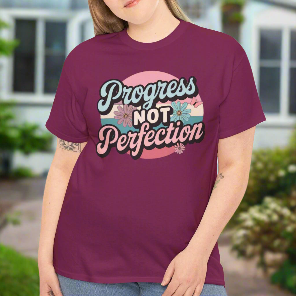 Progress Not Perfection Tee - Motivational for Personal Growth - Kim’s Signature Beauty & Accessories