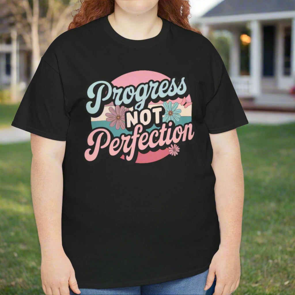 Progress Not Perfection Tee - Motivational for Personal Growth - Kim’s Signature Beauty & Accessories