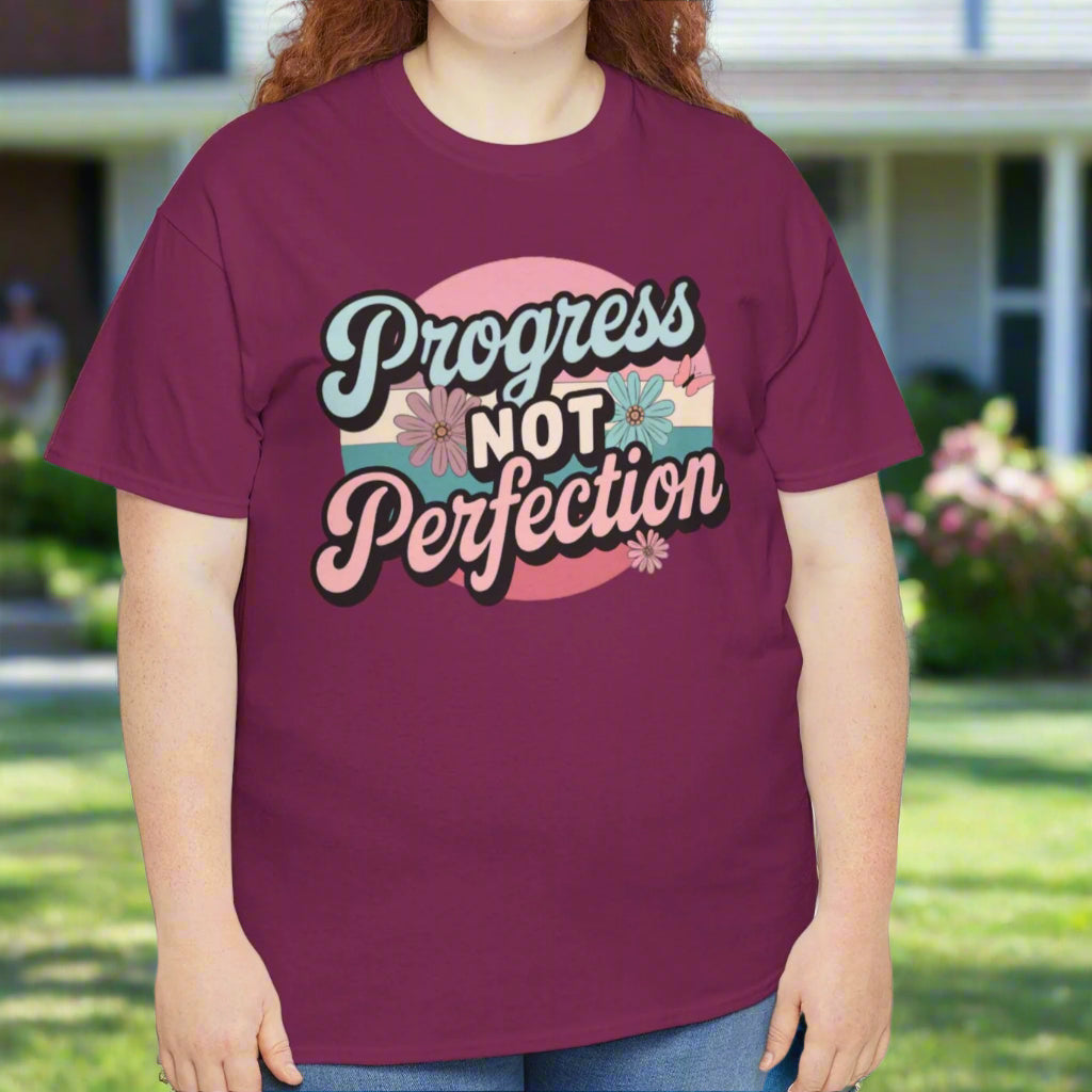 Progress Not Perfection Tee - Motivational for Personal Growth - Kim’s Signature Beauty & Accessories