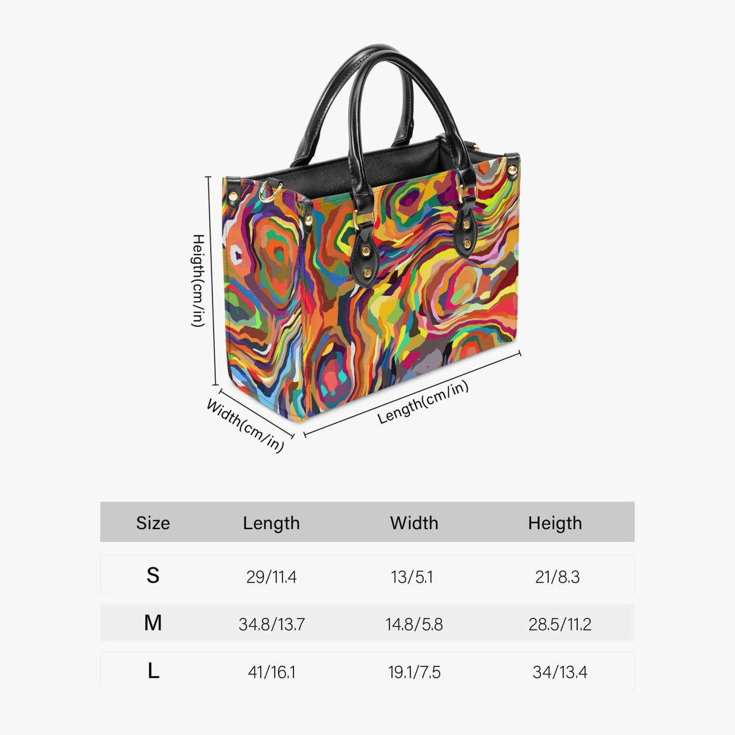 Psychedelic Swirl PU Leather Handbag - Kim’s Signature Beauty & Accessories
