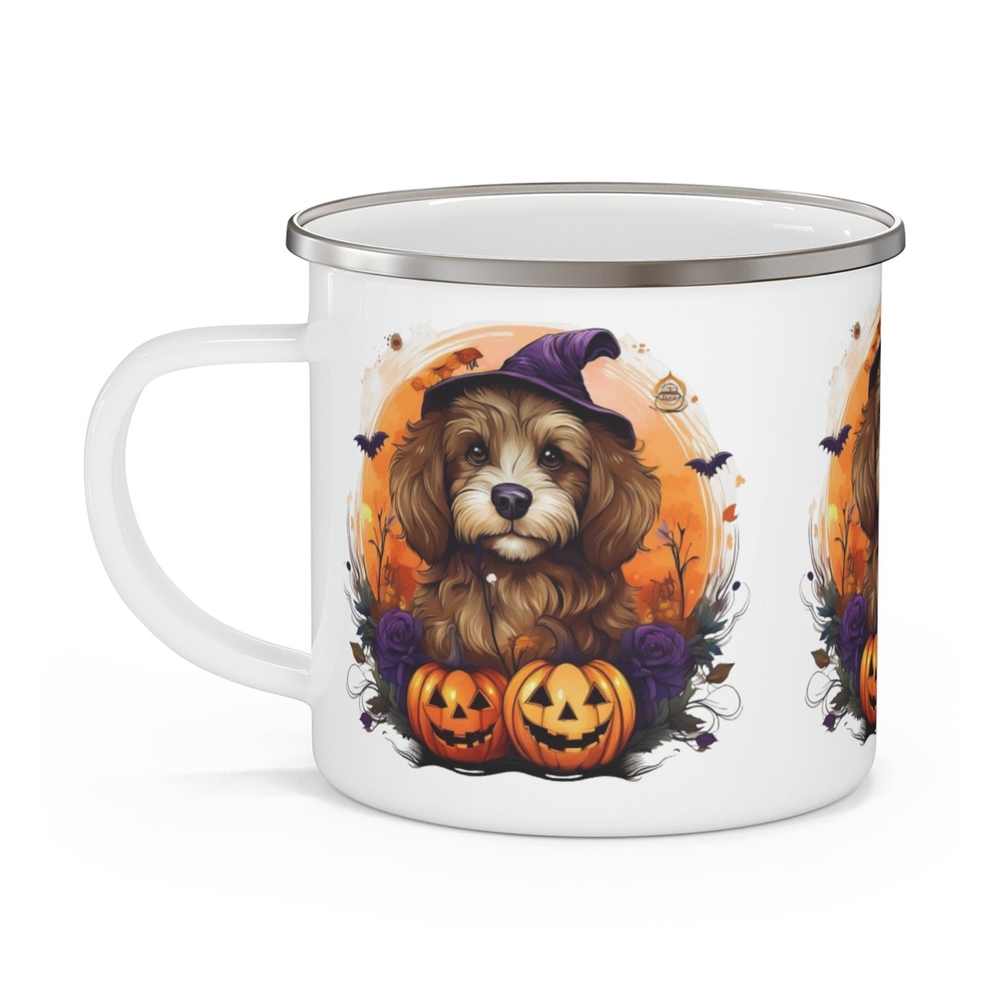 Pumpkins & Pup Enamel Camping Mug - Kim’s Signature Beauty & Accessories