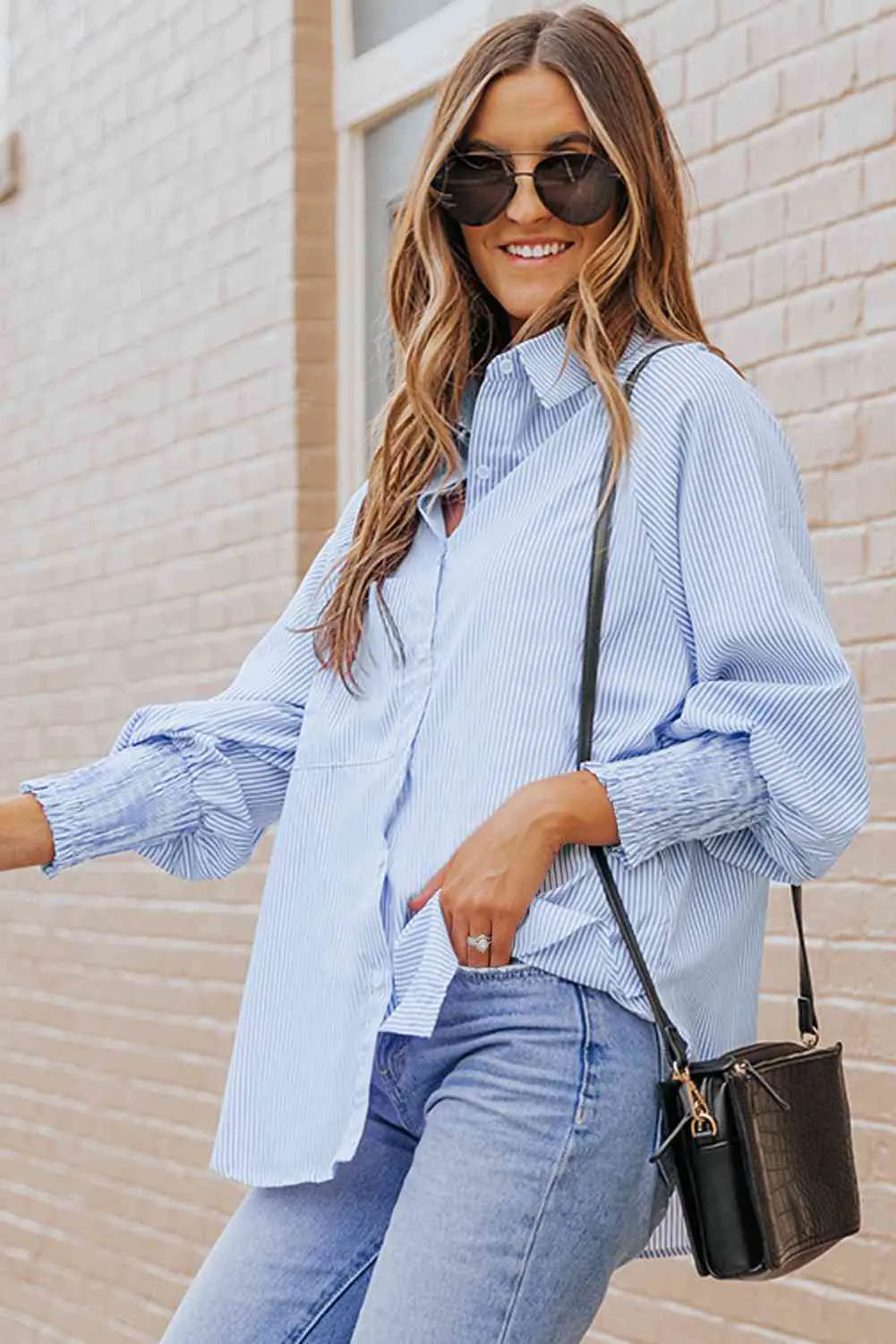 Fernanda Lantern Sleeve Shirt - Kim’s Signature Beauty & Accessories (Store description)