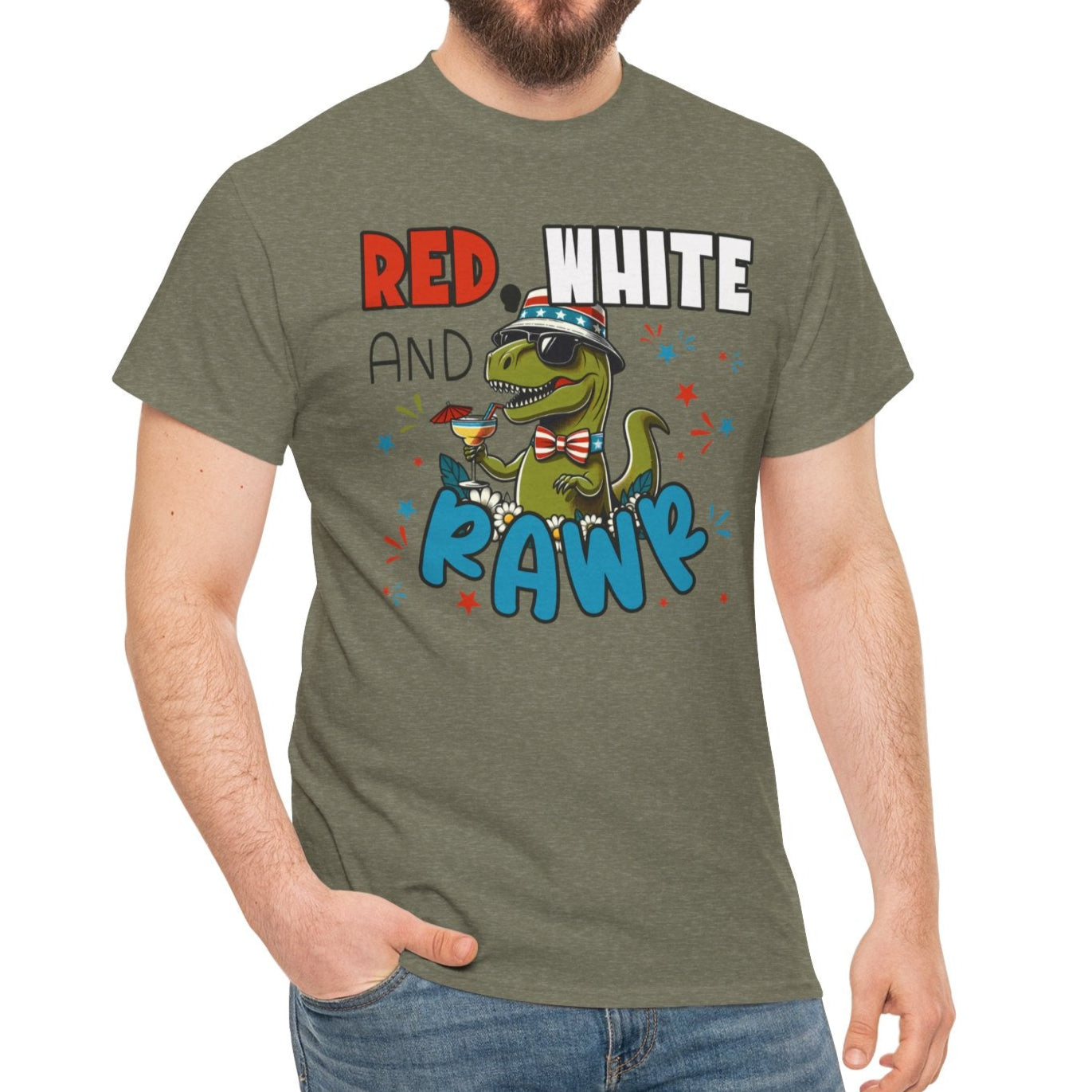 Rawr of July Patriotic Dino Unisex T-Shirt - Kim’s Signature Beauty & Accessories