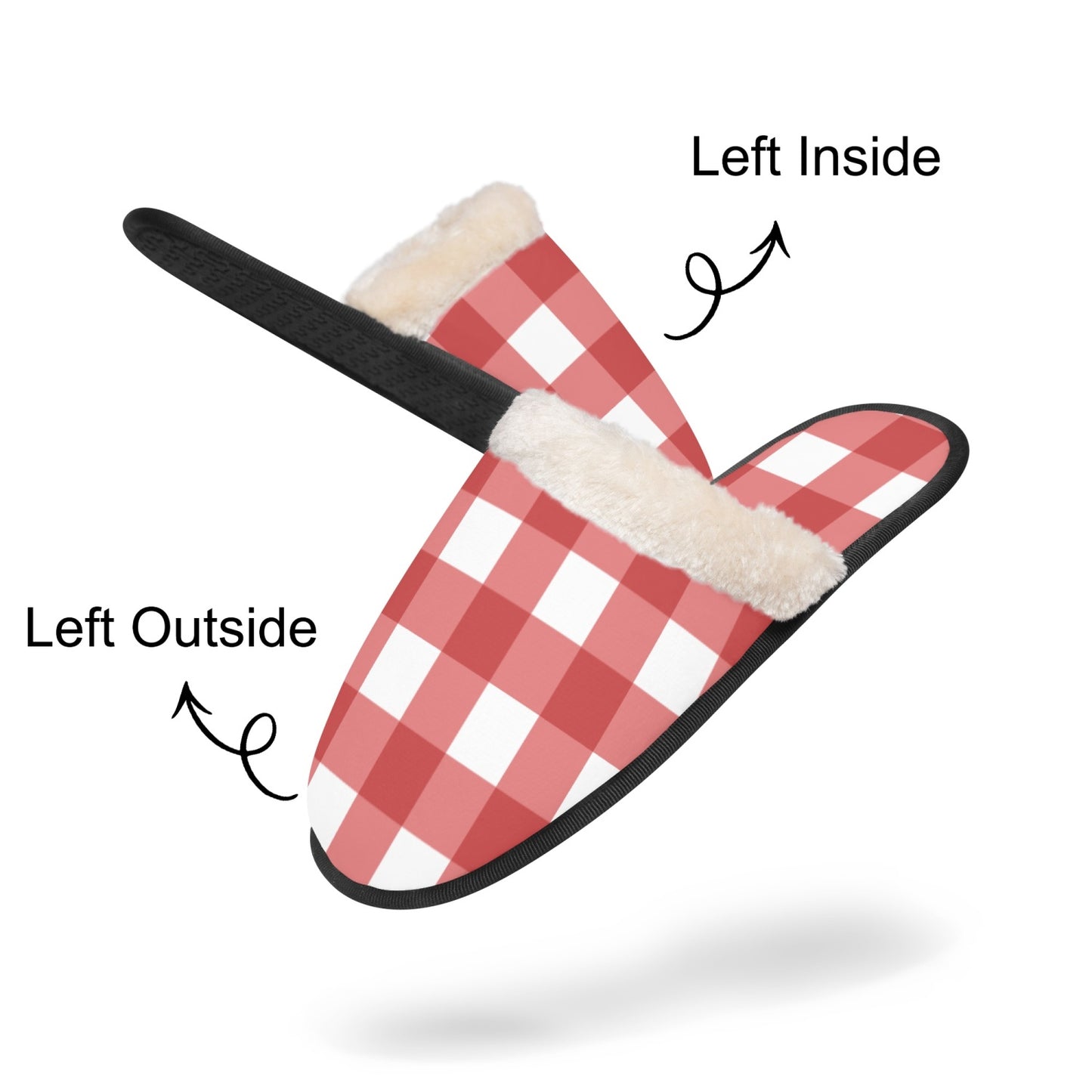 Red & White Checkered cozy slippers - Kim’s Signature Beauty & Accessories