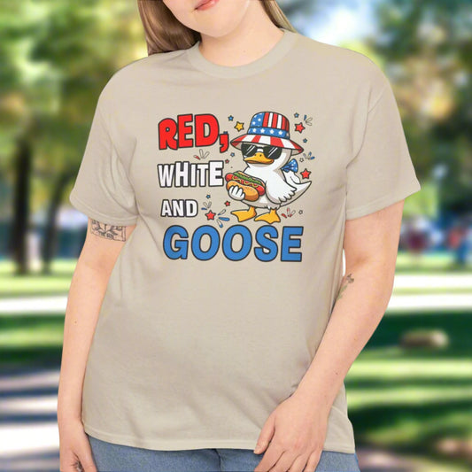 Red, White & Goose – Funny Patriotic Goose Tee - Kim’s Signature Beauty & Accessories