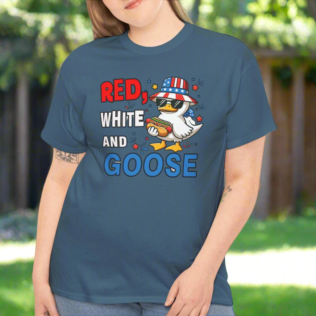 Red, White & Goose – Funny Patriotic Goose Tee - Kim’s Signature Beauty & Accessories