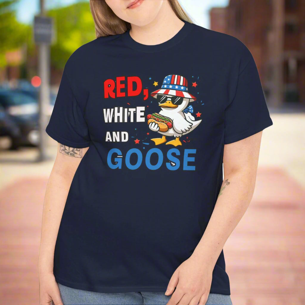 Red, White & Goose – Funny Patriotic Goose Tee - Kim’s Signature Beauty & Accessories