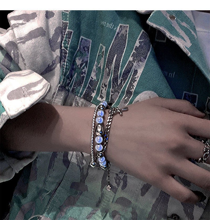 Reflective Pearl Cross Bracelet – Elegant Multi-Panel Shine - Kim’s Signature Beauty & Accessories