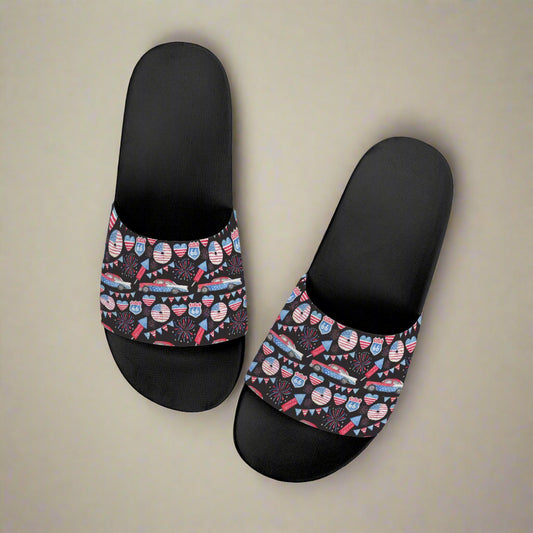 Retro Americana Route 66 Slides -Fireworks & Classic Car - Kim’s Signature Beauty & Accessories