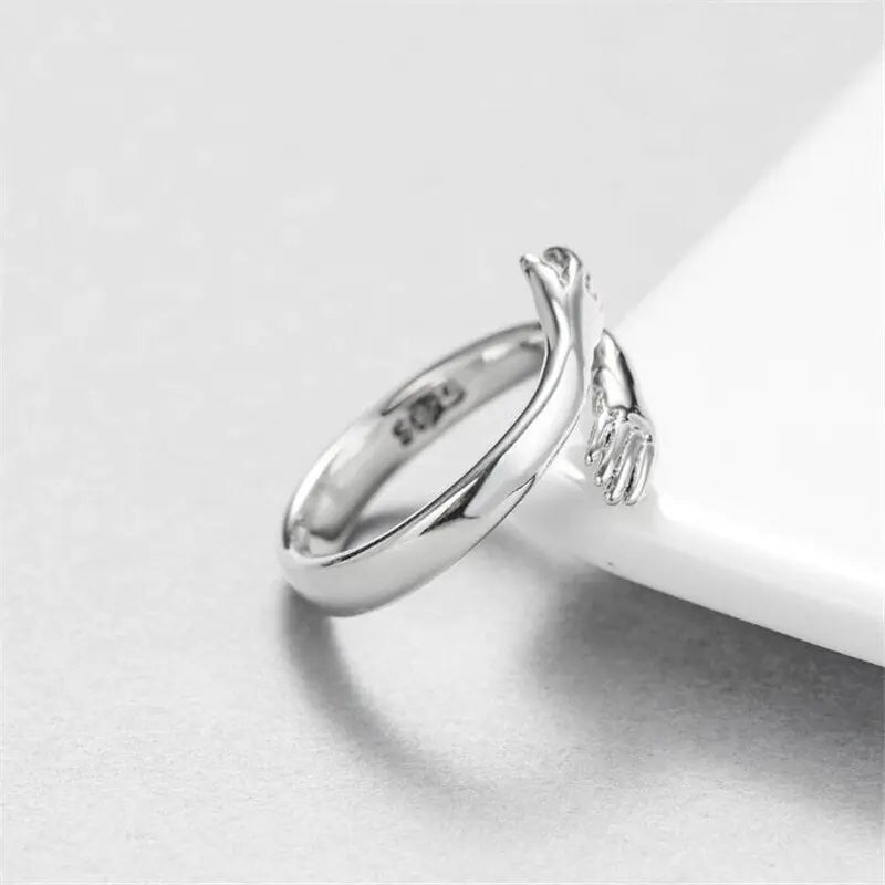 Retro Silver-Plated Love Hug Rings - Kim’s Signature Beauty & Accessories