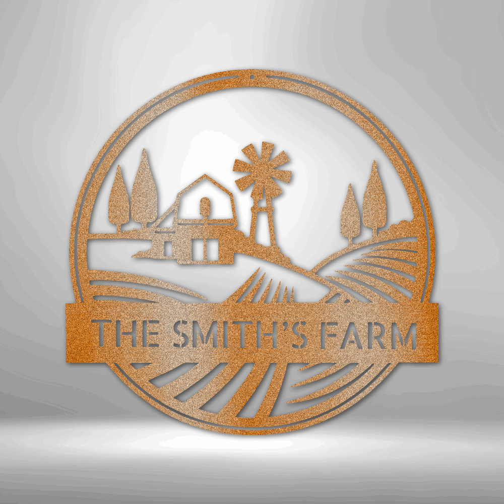 Rolling Fields Monogram - Steel Sign - Kim’s Signature Beauty & Accessories