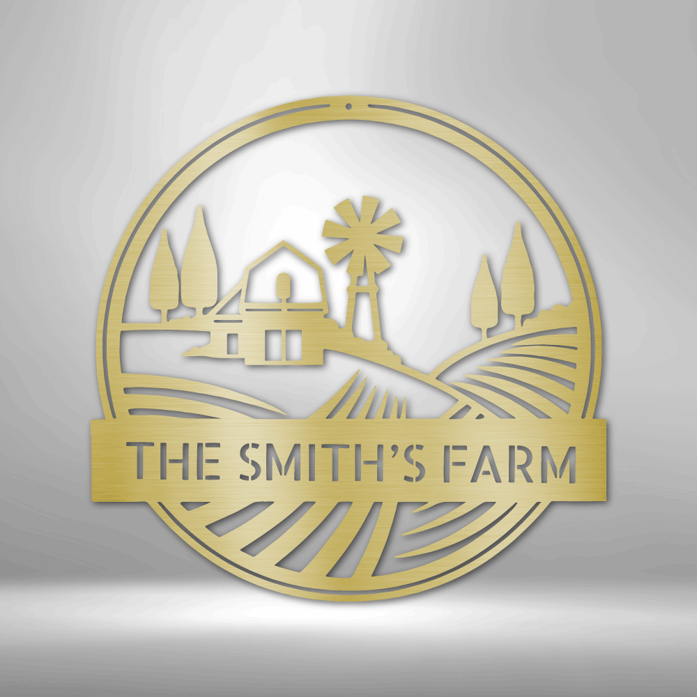 Rolling Fields Monogram - Steel Sign - Kim’s Signature Beauty & Accessories