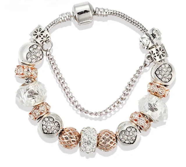 Rose Gold Heart Charm Bracelet - Kim’s Signature Beauty & Accessories