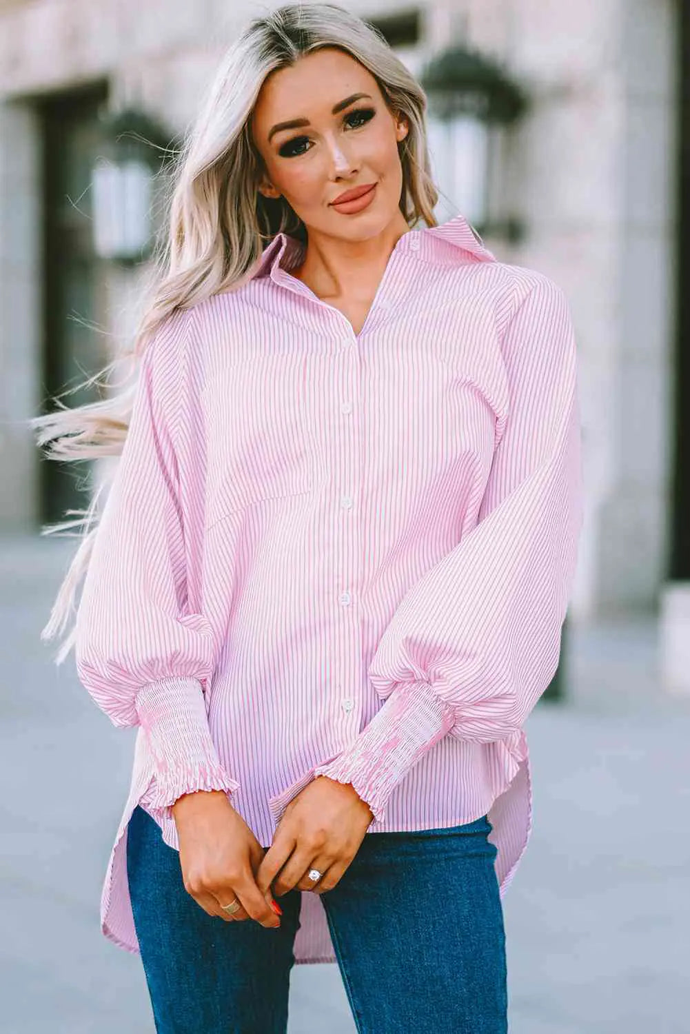 Fernanda Lantern Sleeve Shirt - Kim’s Signature Beauty & Accessories (Store description)