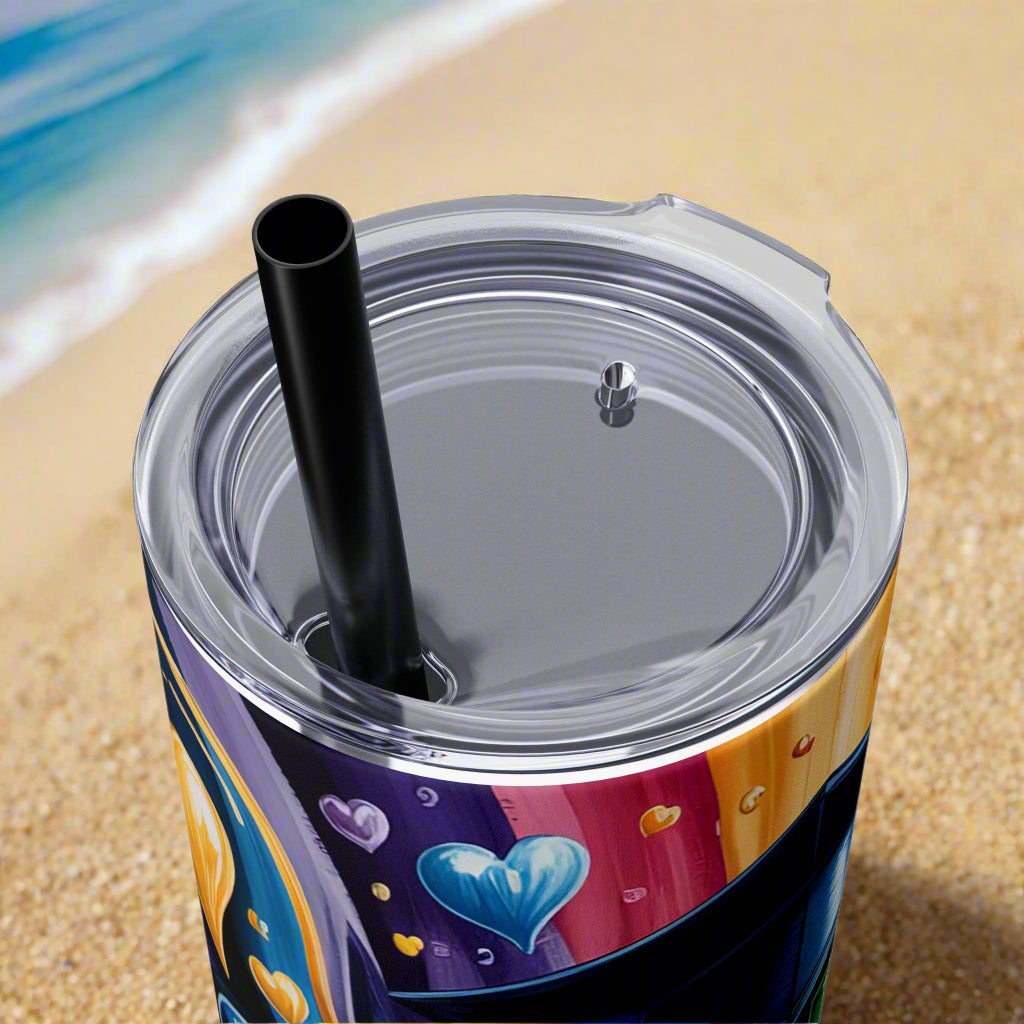 Senior 2025 Graduation Rainbow Tumbler – 20oz Skinny Stainless Steel - Kim’s Signature Beauty & Accessories