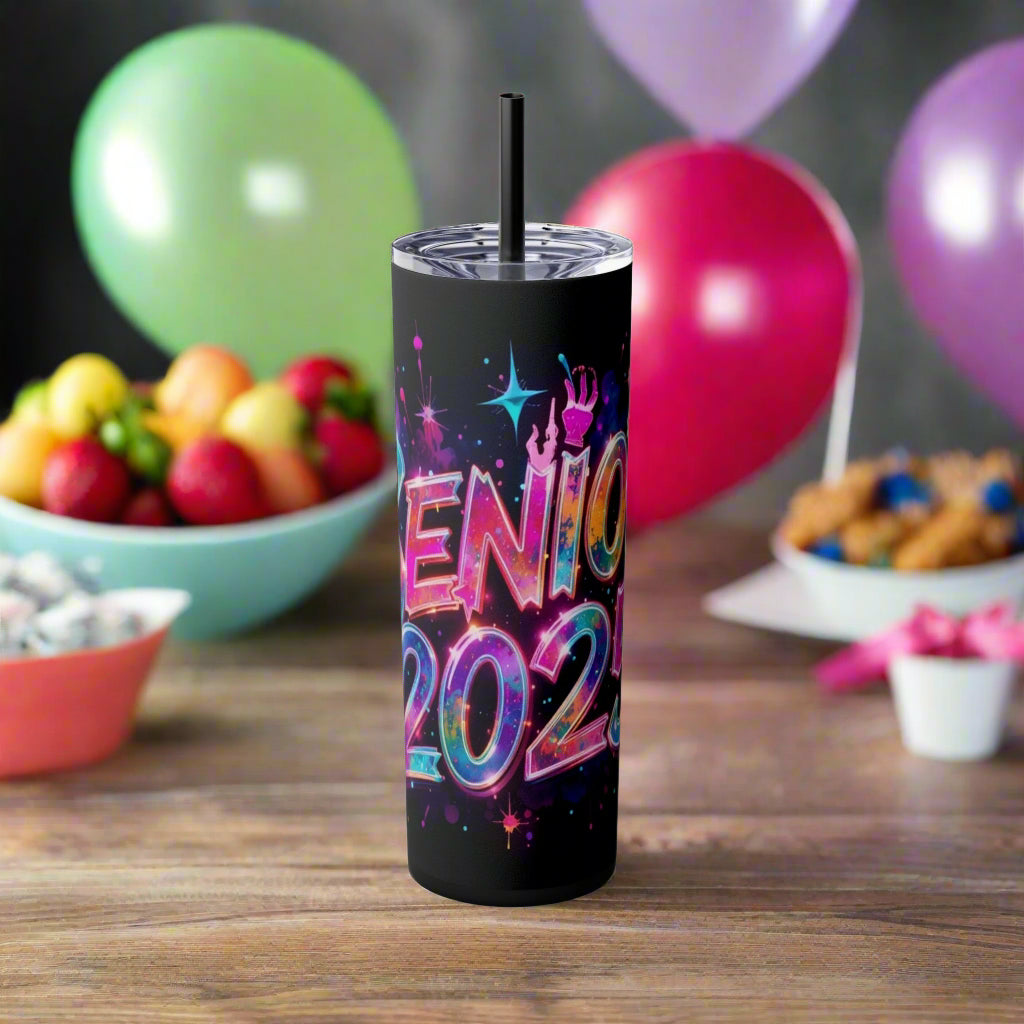 Senior 2025 Skinny Tumbler – Neon Celebration Edition (20oz) - Kim’s Signature Beauty & Accessories
