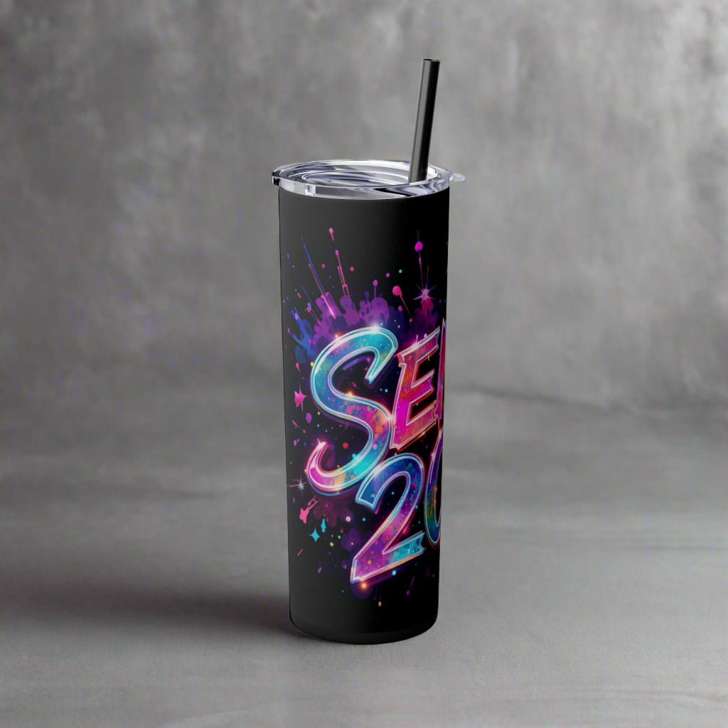 Senior 2025 Skinny Tumbler – Neon Celebration Edition (20oz) - Kim’s Signature Beauty & Accessories