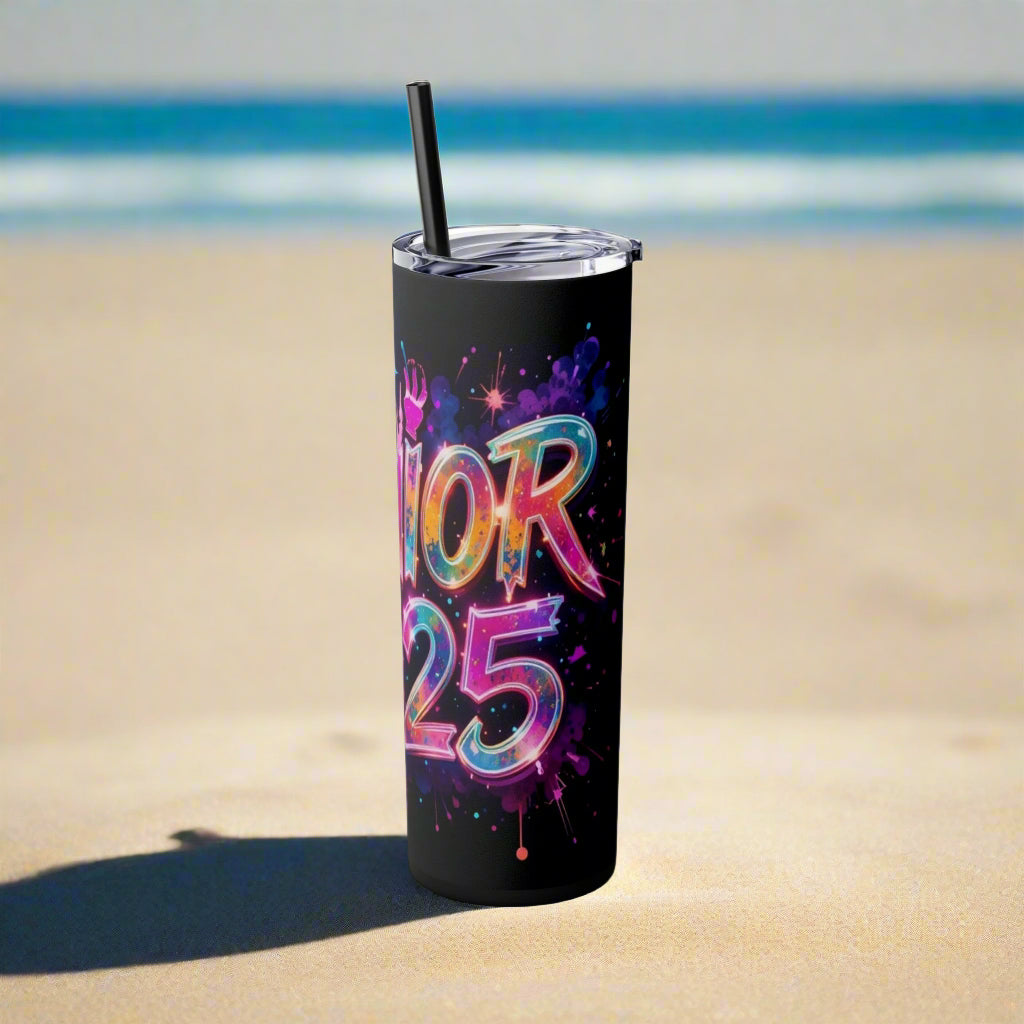 Senior 2025 Skinny Tumbler – Neon Celebration Edition (20oz) - Kim’s Signature Beauty & Accessories