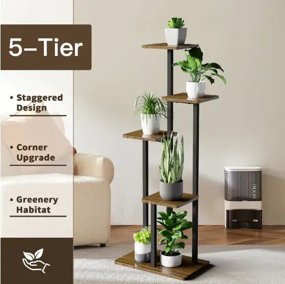 5-layer Indoor Plant Stands, Multi-level Plant Shelves - Kim’s Signature Beauty & Accessories (Store description)