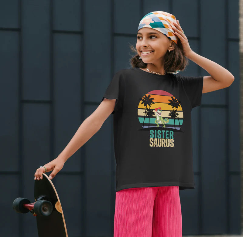 Sistersaurus T-Shirt – Bold & Playful Dino Tee for Girl - Kim’s Signature Beauty & Accessories