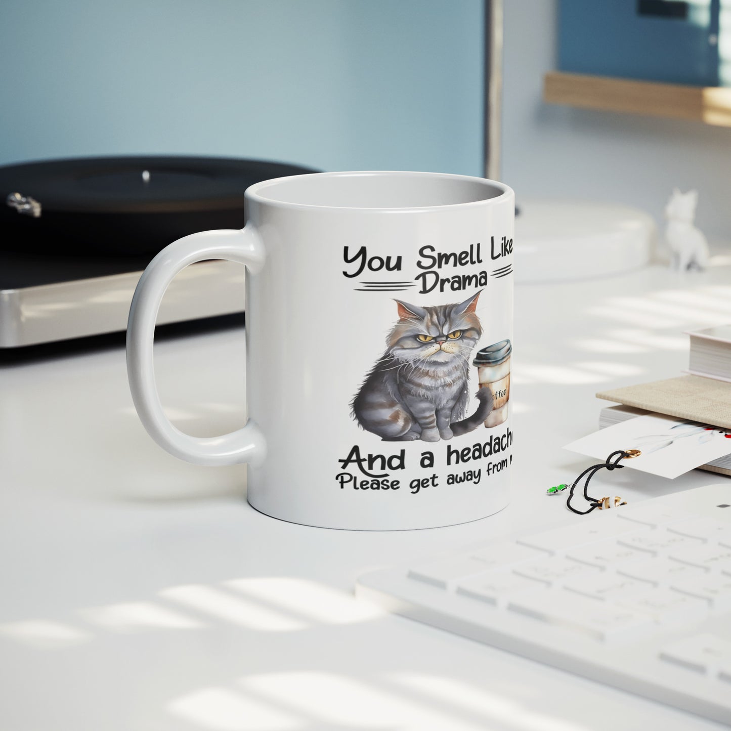 Smells Like Drama Funny Cat Mug - Kim’s Signature Beauty & Accessories