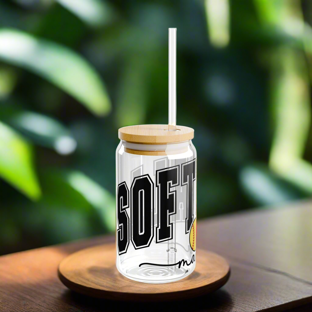 Softball Mama | Sipper Glass, 16oz - Kim’s Signature Beauty & Accessories