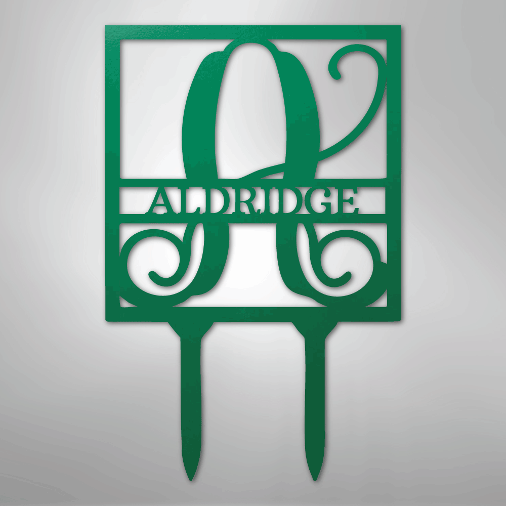 Square Lawn Stake Monogram - Steel Sign - Kim’s Signature Beauty & Accessories