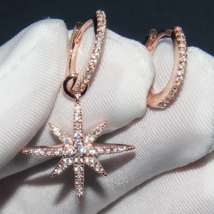 Star Pattern Small Hoop Earrings - Kim’s Signature Beauty & Accessories