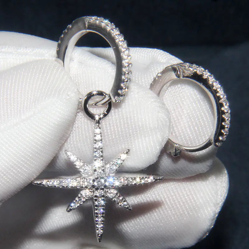 Star Pattern Small Hoop Earrings - Kim’s Signature Beauty & Accessories