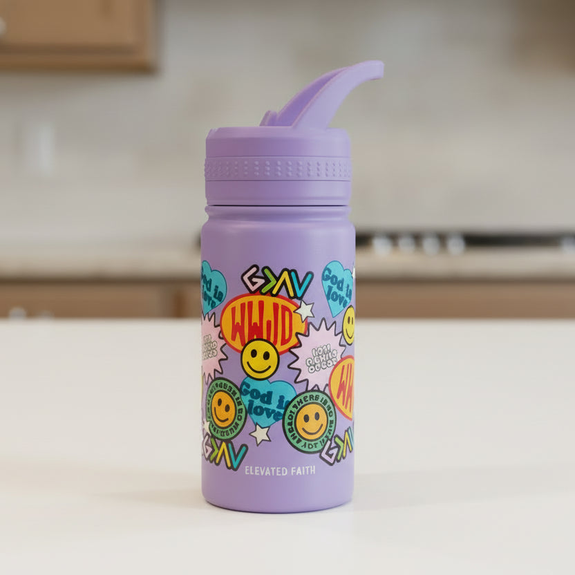 Sticker Collage Kids Water Bottle - Kim’s Signature Beauty & Accessories
