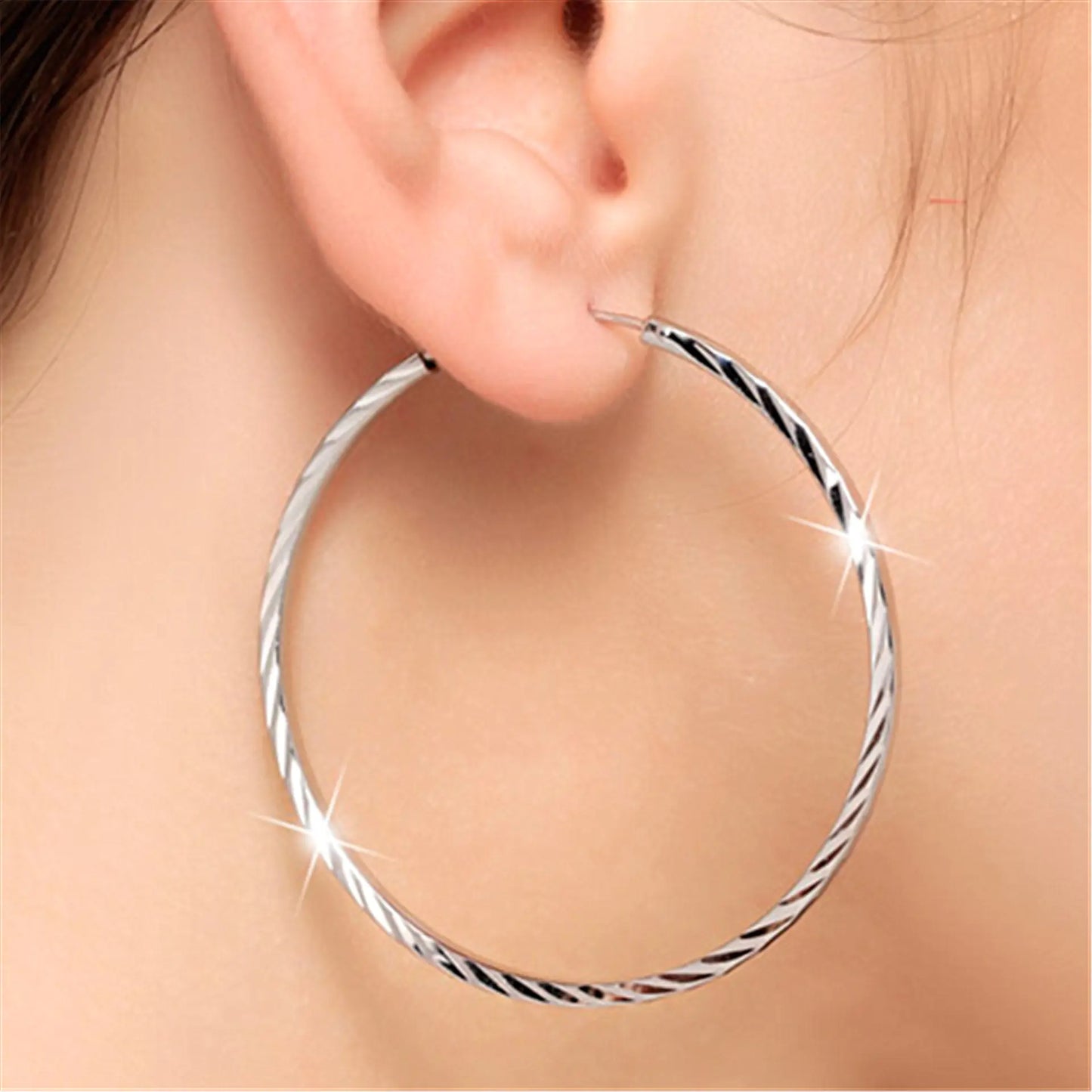 Stylish 925 Silver Hoop Earrings for Women - Kim’s Signature Beauty & Accessories
