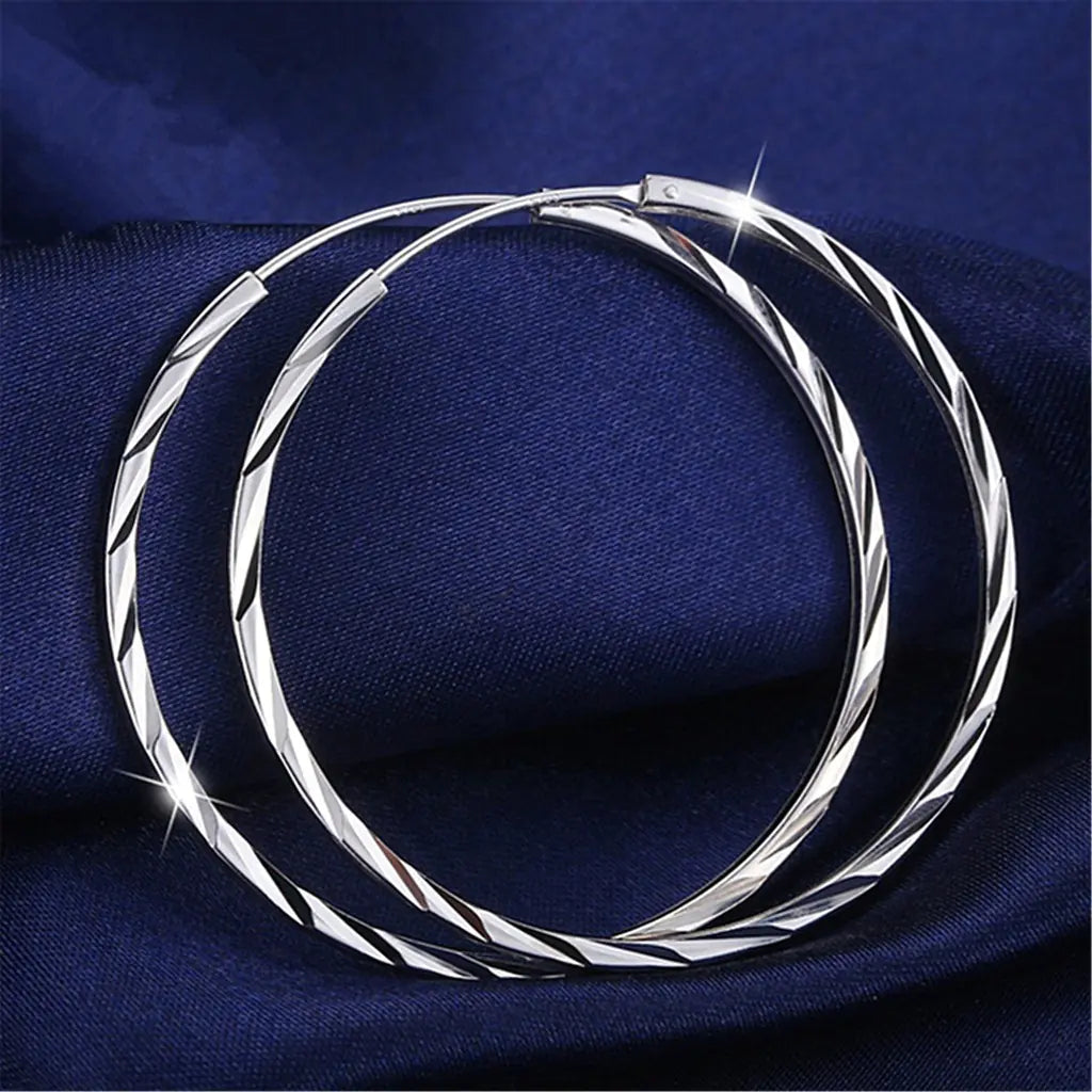 Stylish 925 Silver Hoop Earrings for Women - Kim’s Signature Beauty & Accessories