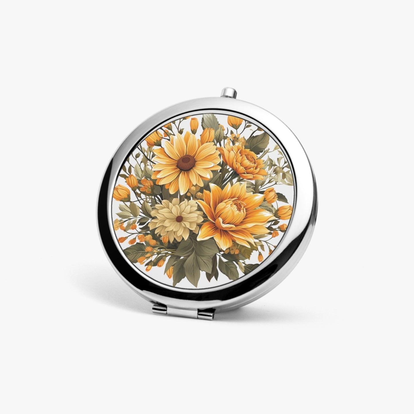 Sunflower Bloom Compact Mirror – Travel-Ready - Kim’s Signature Beauty & Accessories
