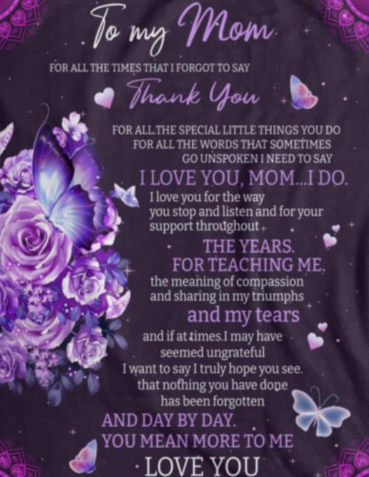 Thank You Mom, Love you Blanket - Kim’s Signature Beauty & Accessories