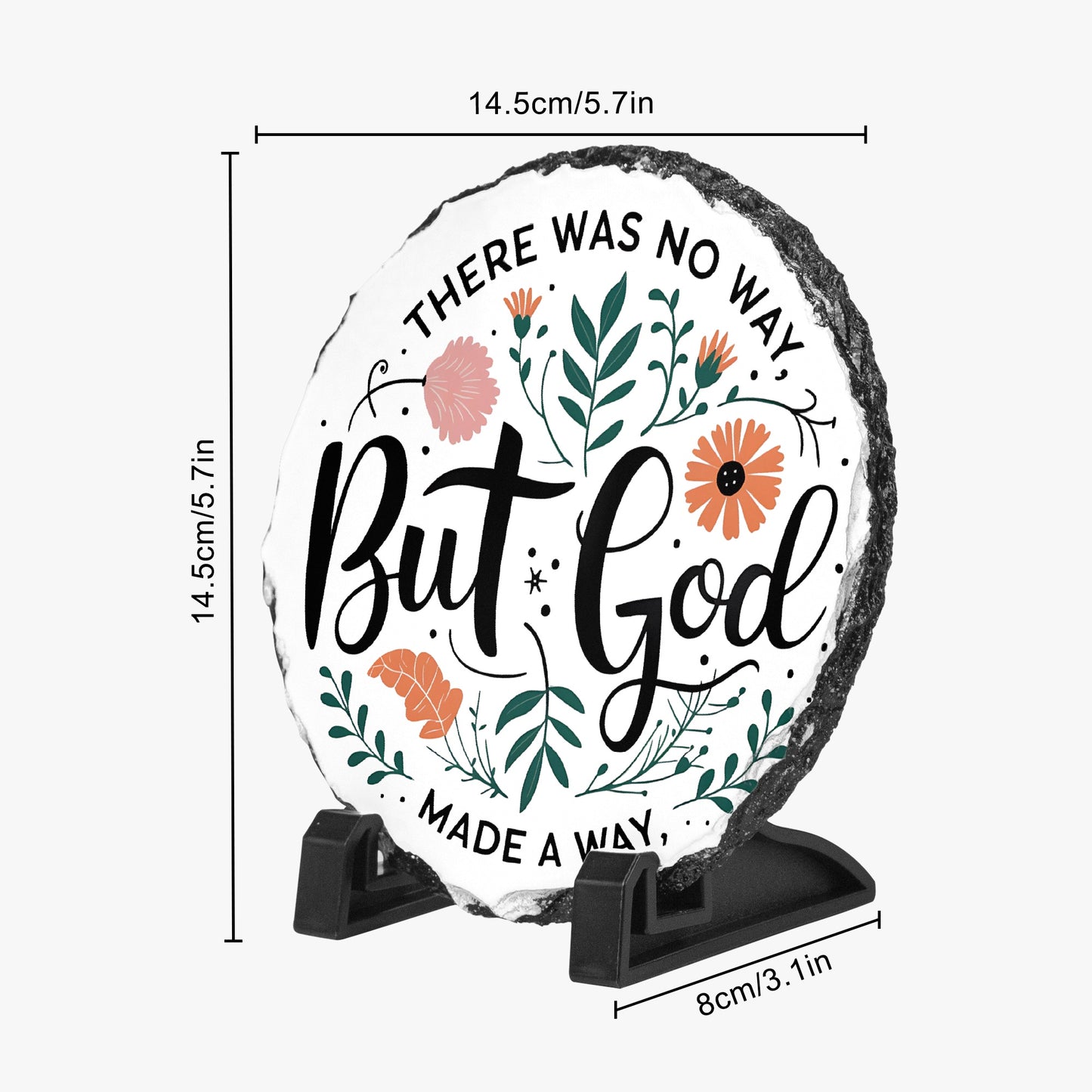 There Was No Way, But God Made a Way – Round Floral Plaque - Kim’s Signature Beauty & Accessories