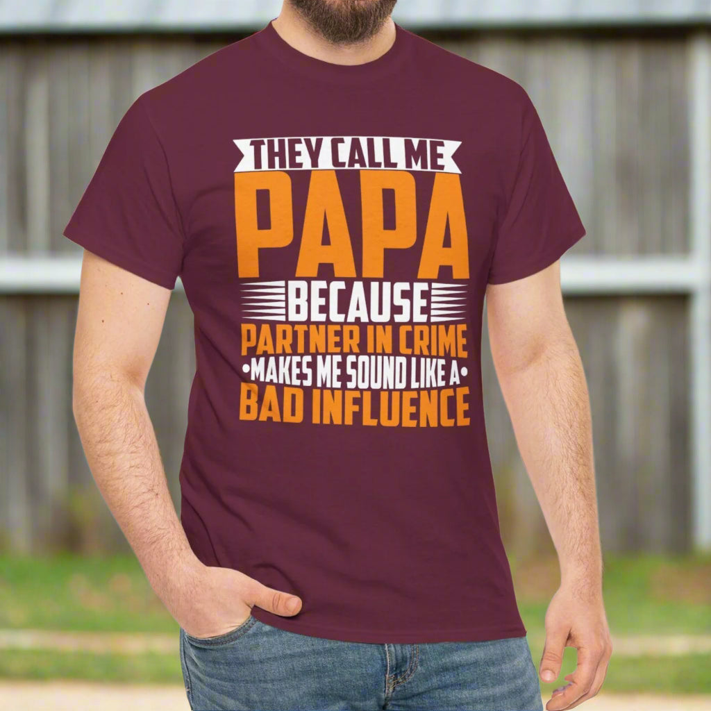 “They Call Me Papa” Funny Cotton Tee – Classic Fit Papa T-Shirt - Kim’s Signature Beauty & Accessories