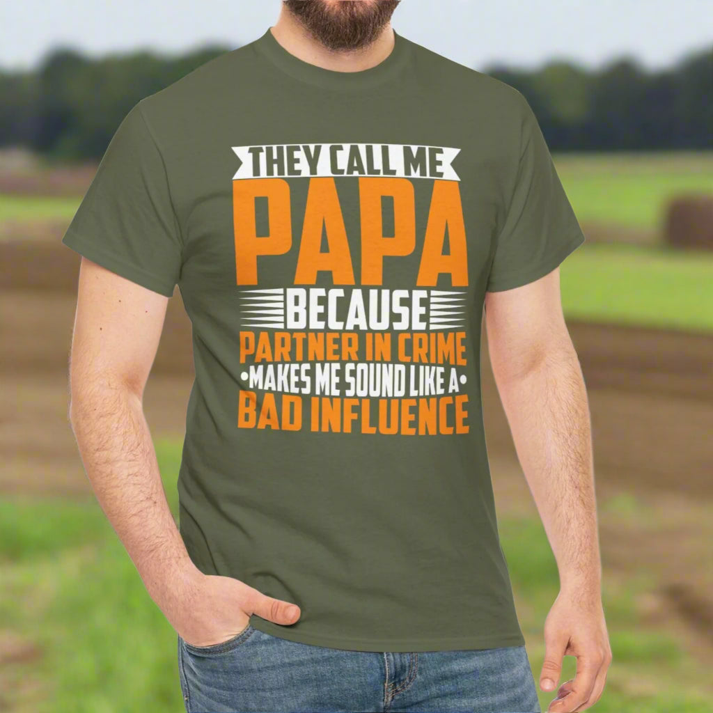 “They Call Me Papa” Funny Cotton Tee – Classic Fit Papa T-Shirt - Kim’s Signature Beauty & Accessories